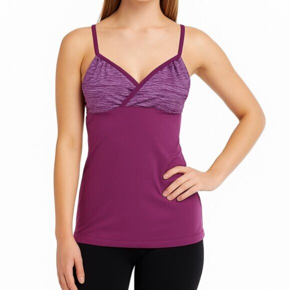 Lululemon Athletica Purple Built-in Shelf Bra Women's Tank Top Size 8 - Picture 1 of 8